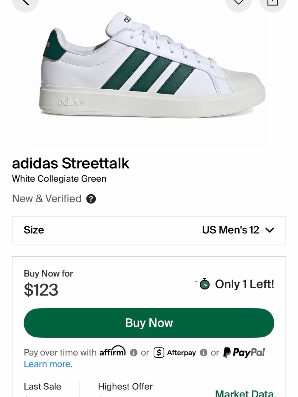 Adidas Streettalk White Collegiate Green - Picture 7 of 7